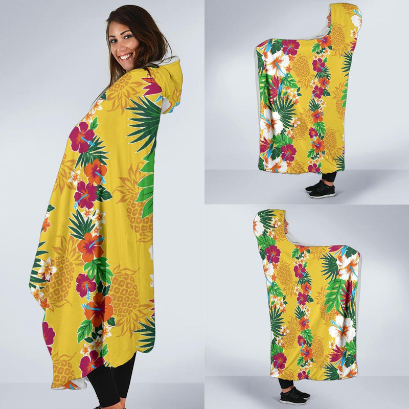 Hawaiian Themed Pattern Print Design H09 Hooded Blanket-JORJUNE.COM