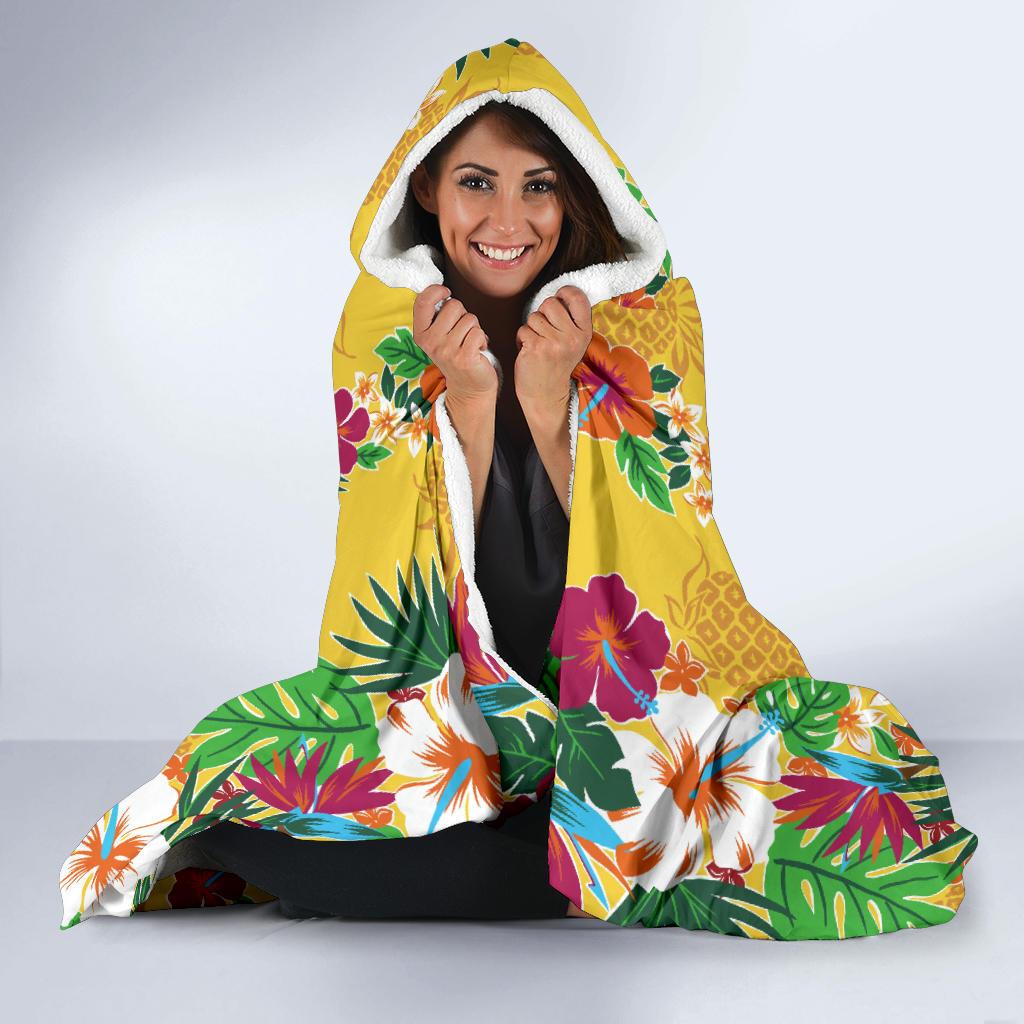 Hawaiian Themed Pattern Print Design H09 Hooded Blanket-JORJUNE.COM