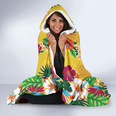 Hawaiian Themed Pattern Print Design H09 Hooded Blanket-JORJUNE.COM