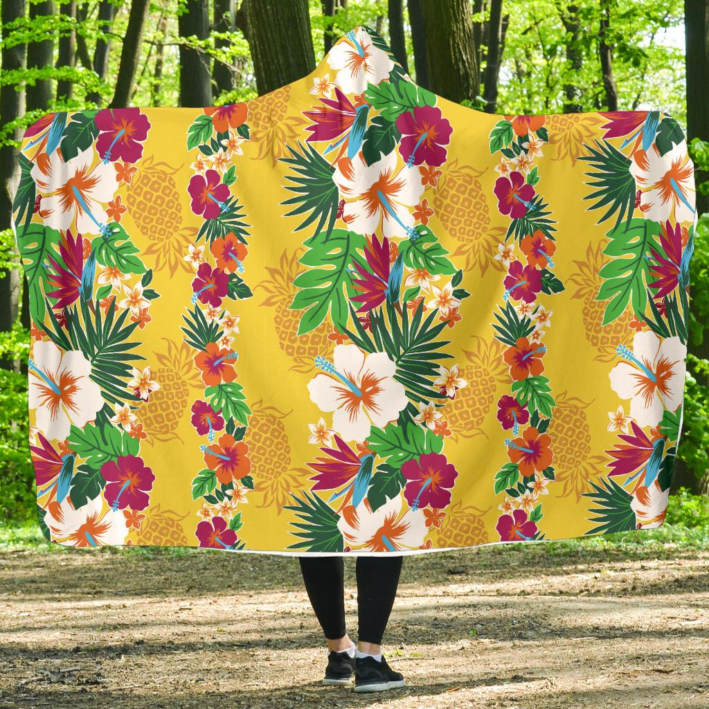 Hawaiian Themed Pattern Print Design H09 Hooded Blanket-JORJUNE.COM