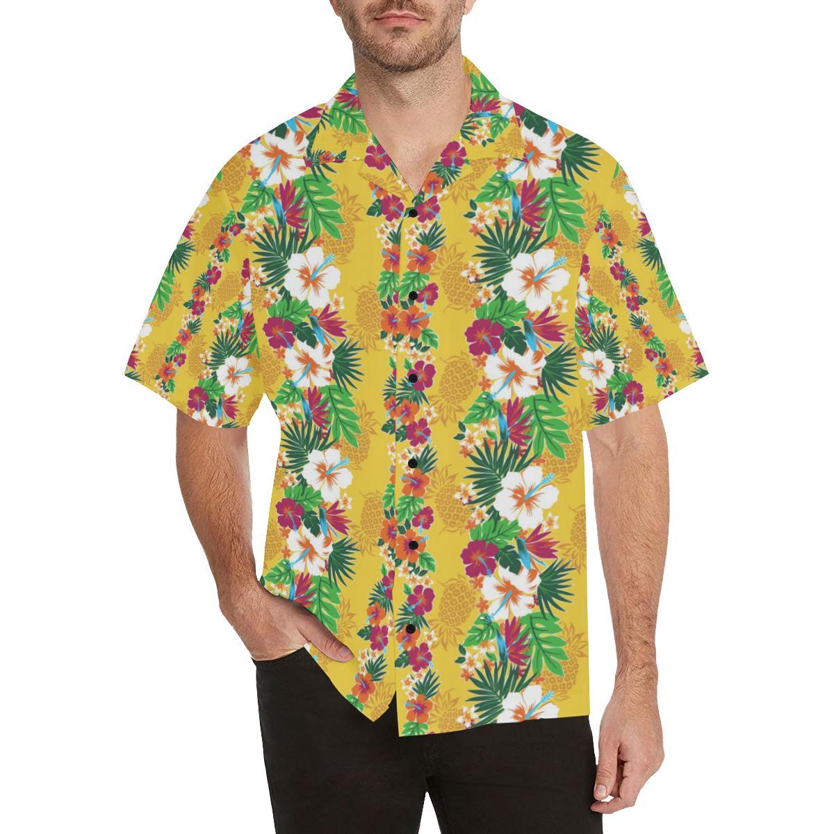 Hawaiian Themed Pattern Print Design H09 Men Hawaiian Shirt-JorJune