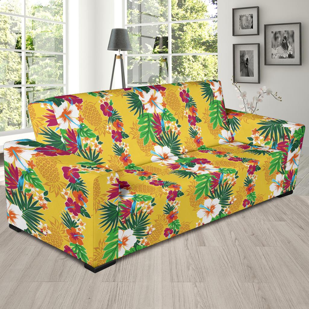 Hawaiian Themed Pattern Print Design H09 Sofa Slipcover-JORJUNE.COM