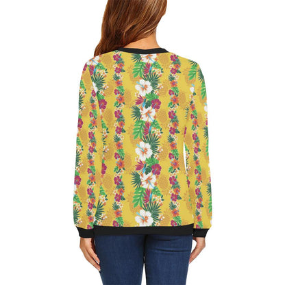 Hawaiian Themed Pattern Print Design H09 Women Long Sleeve Sweatshirt-JorJune