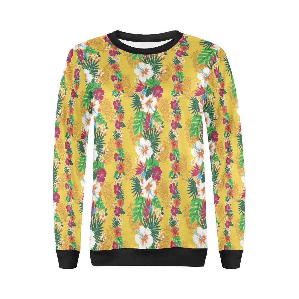 Hawaiian Themed Pattern Print Design H09 Women Long Sleeve Sweatshirt-JorJune