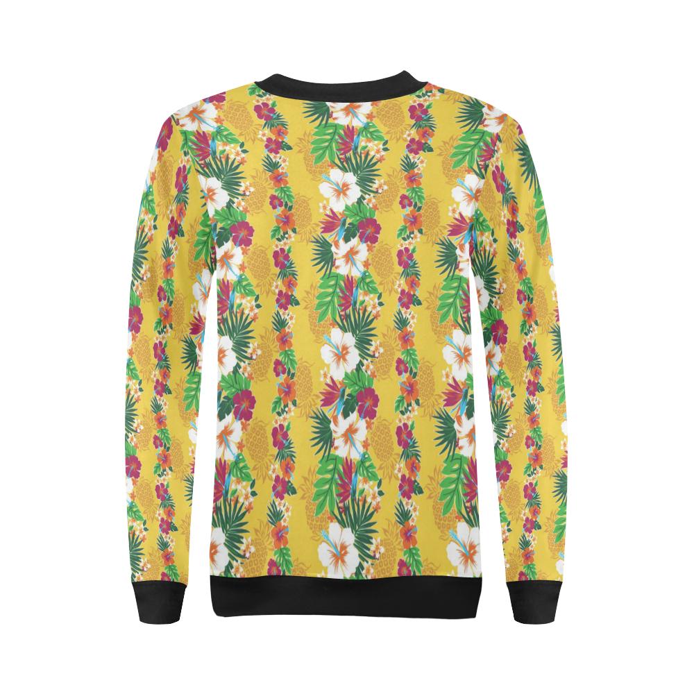 Hawaiian Themed Pattern Print Design H09 Women Long Sleeve Sweatshirt-JorJune