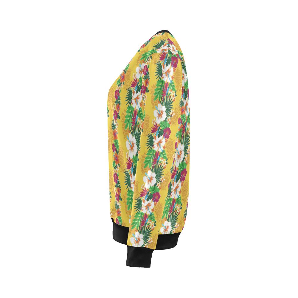 Hawaiian Themed Pattern Print Design H09 Women Long Sleeve Sweatshirt-JorJune