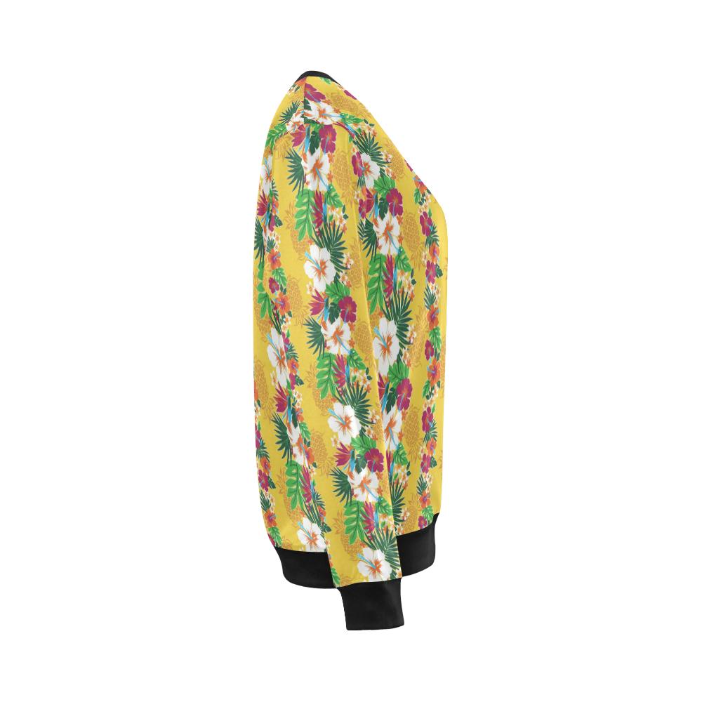 Hawaiian Themed Pattern Print Design H09 Women Long Sleeve Sweatshirt-JorJune