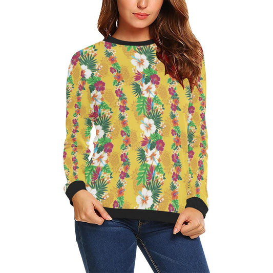 Hawaiian Themed Pattern Print Design H09 Women Long Sleeve Sweatshirt-JorJune