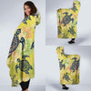 Hawaiian Turtle Tribal Design Print Hooded Blanket-JORJUNE.COM