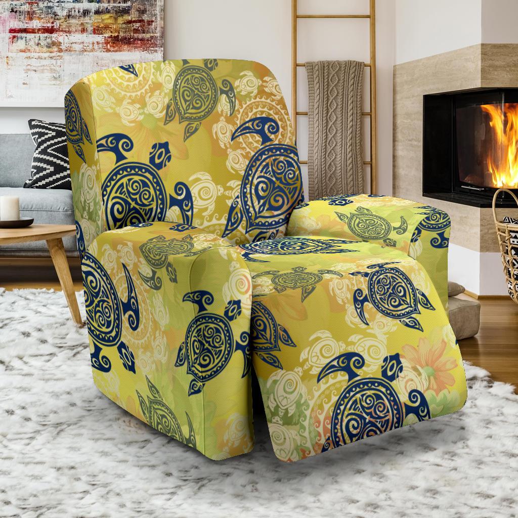 Hawaiian Turtle Tribal Design Print Recliner Slipcover-JORJUNE.COM