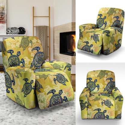 Hawaiian Turtle Tribal Design Print Recliner Slipcover-JORJUNE.COM