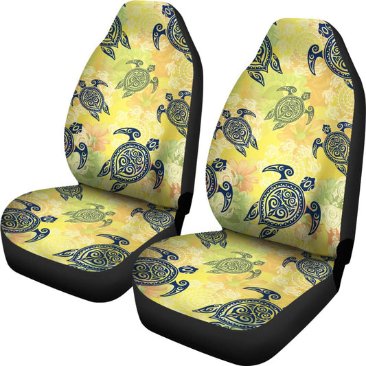 Hawaiian Turtle Tribal Design Print Universal Fit Car Seat Covers-JorJune