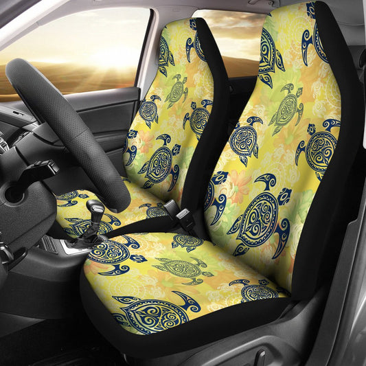 Hawaiian Turtle Tribal Design Print Universal Fit Car Seat Covers-JorJune