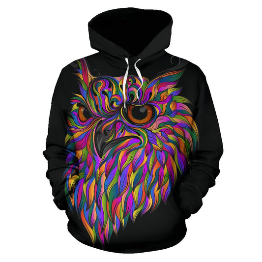 Head Owl Colorful Art All Over Print Hoodie