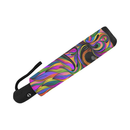 Head Owl Colorful Art Automatic Foldable Umbrella
