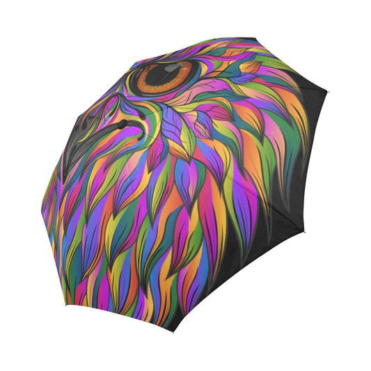 Head Owl Colorful Art Automatic Foldable Umbrella