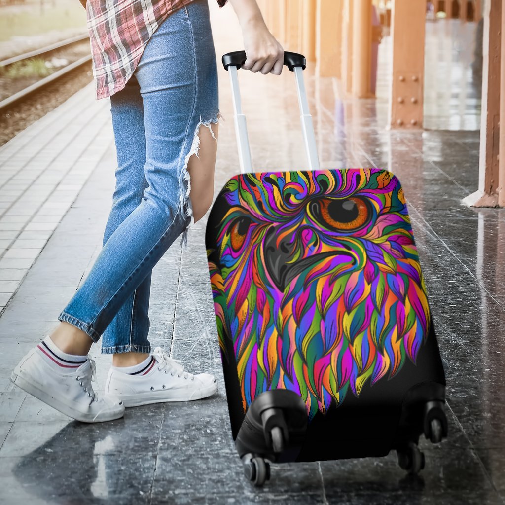 Head Owl Colorful Art Luggage Cover Protector