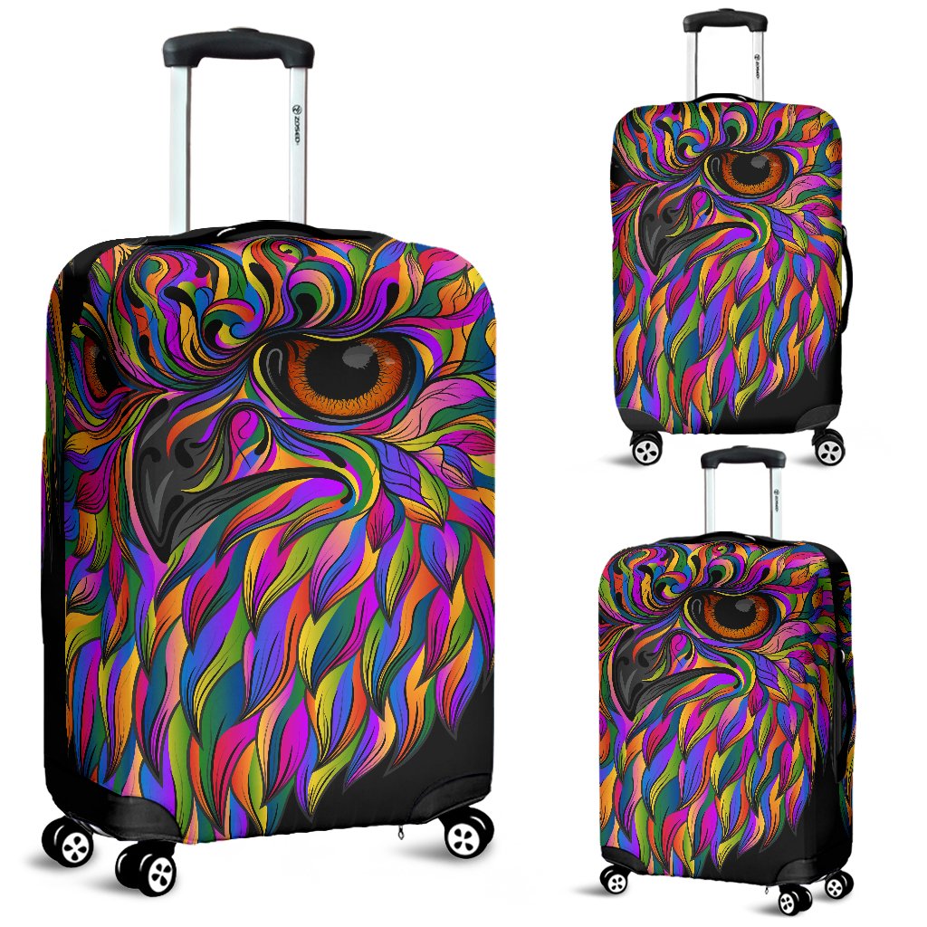 Head Owl Colorful Art Luggage Cover Protector