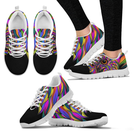 Head Owl Colorful Art Women Sneakers