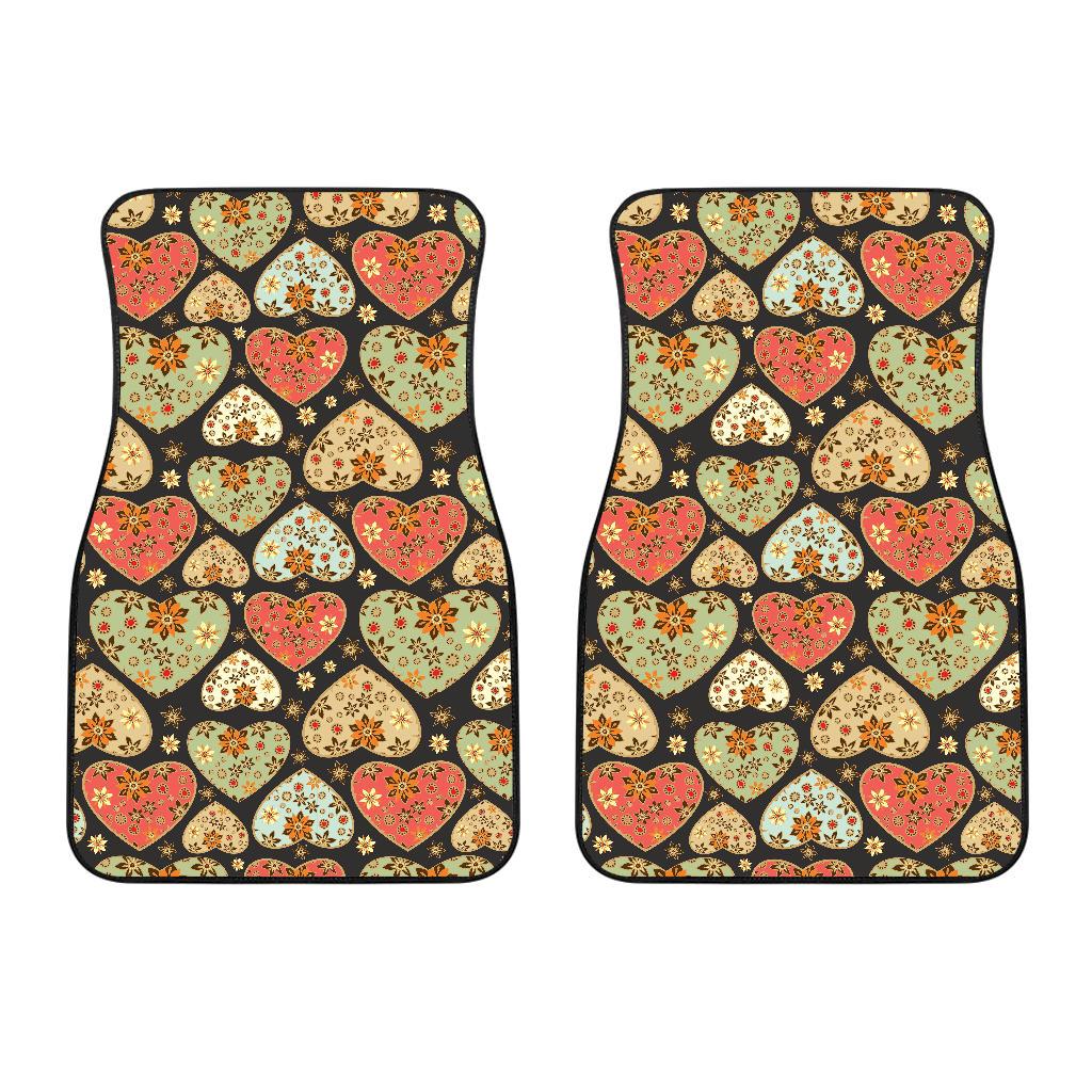 Heart Boho Pattern Print Design HE04 Car Floor Mats-JorJune