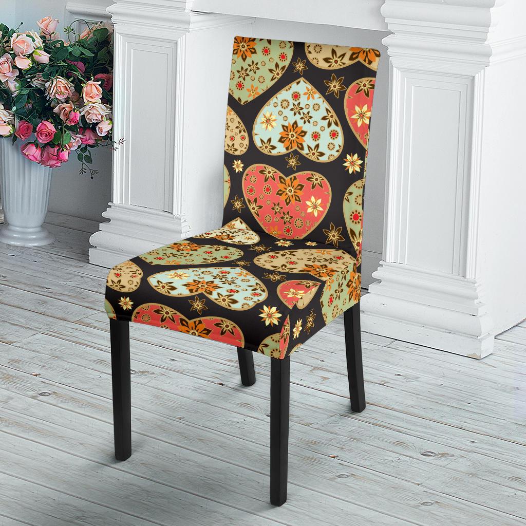 Heart Boho Pattern Print Design HE04 Dining Chair Slipcover-JORJUNE.COM