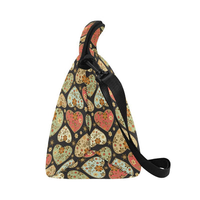 Heart Boho Pattern Print Design HE04 Neoprene Lunch Bag-JorJune