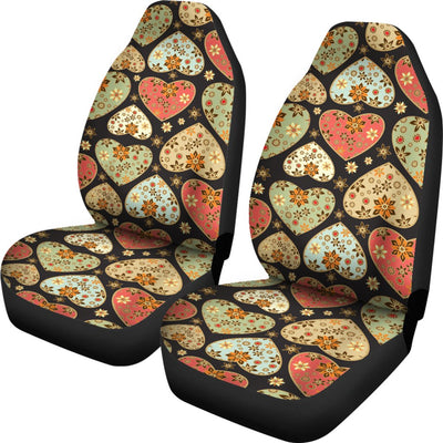 Heart Boho Pattern Print Design HE04 Universal Fit Car Seat Covers-JorJune