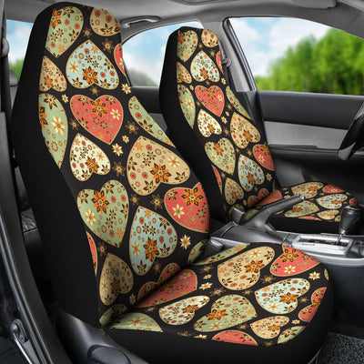 Heart Boho Pattern Print Design HE04 Universal Fit Car Seat Covers-JorJune