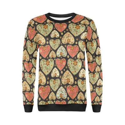 Heart Boho Pattern Print Design HE04 Women Long Sleeve Sweatshirt-JorJune