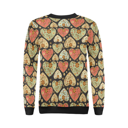 Heart Boho Pattern Print Design HE04 Women Long Sleeve Sweatshirt-JorJune