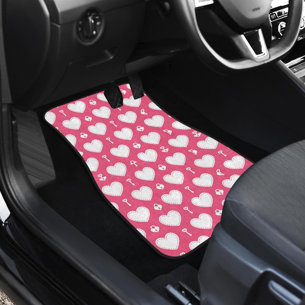 Heart Key Pattern Print Design HE09 Car Floor Mats-JorJune