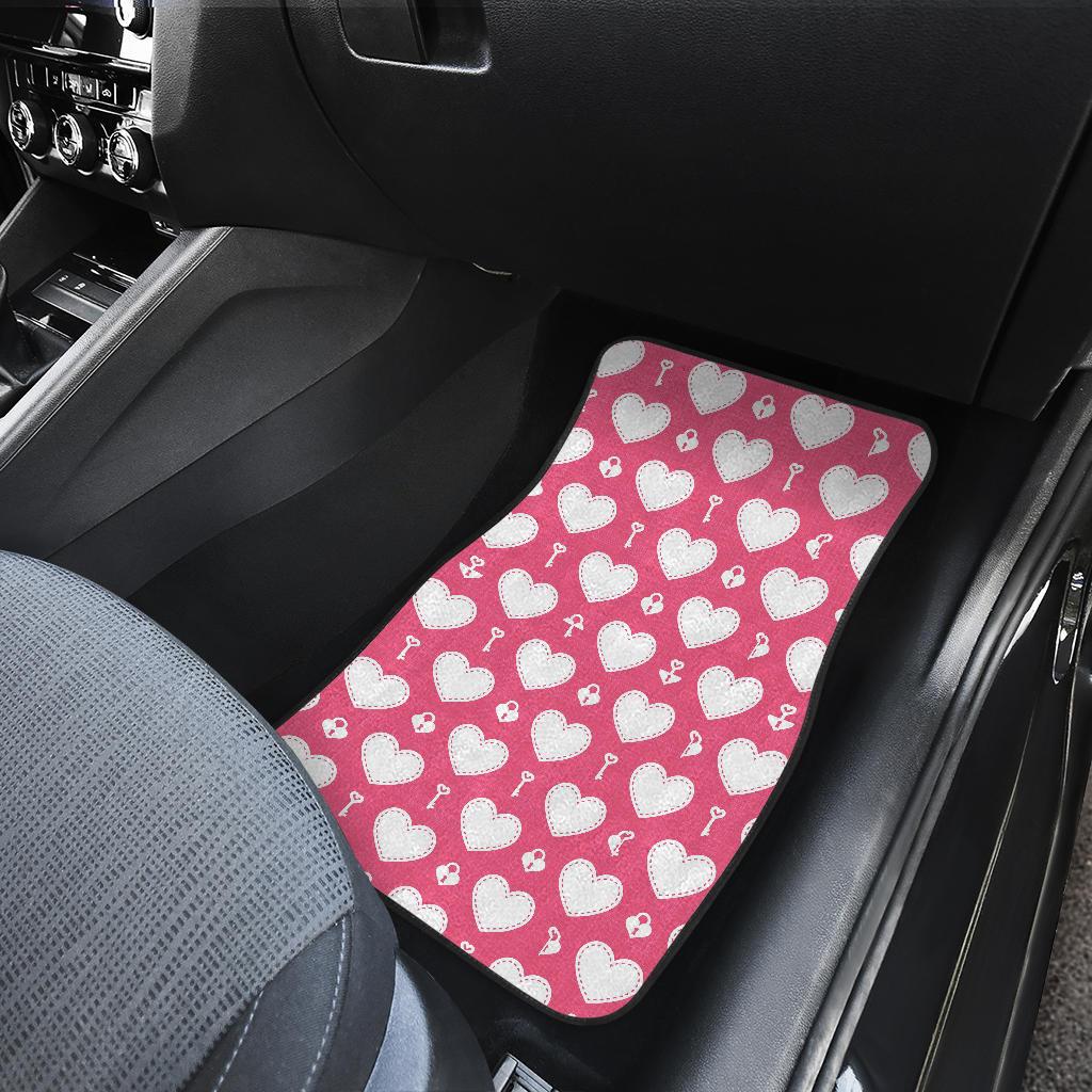 Heart Key Pattern Print Design HE09 Car Floor Mats-JorJune