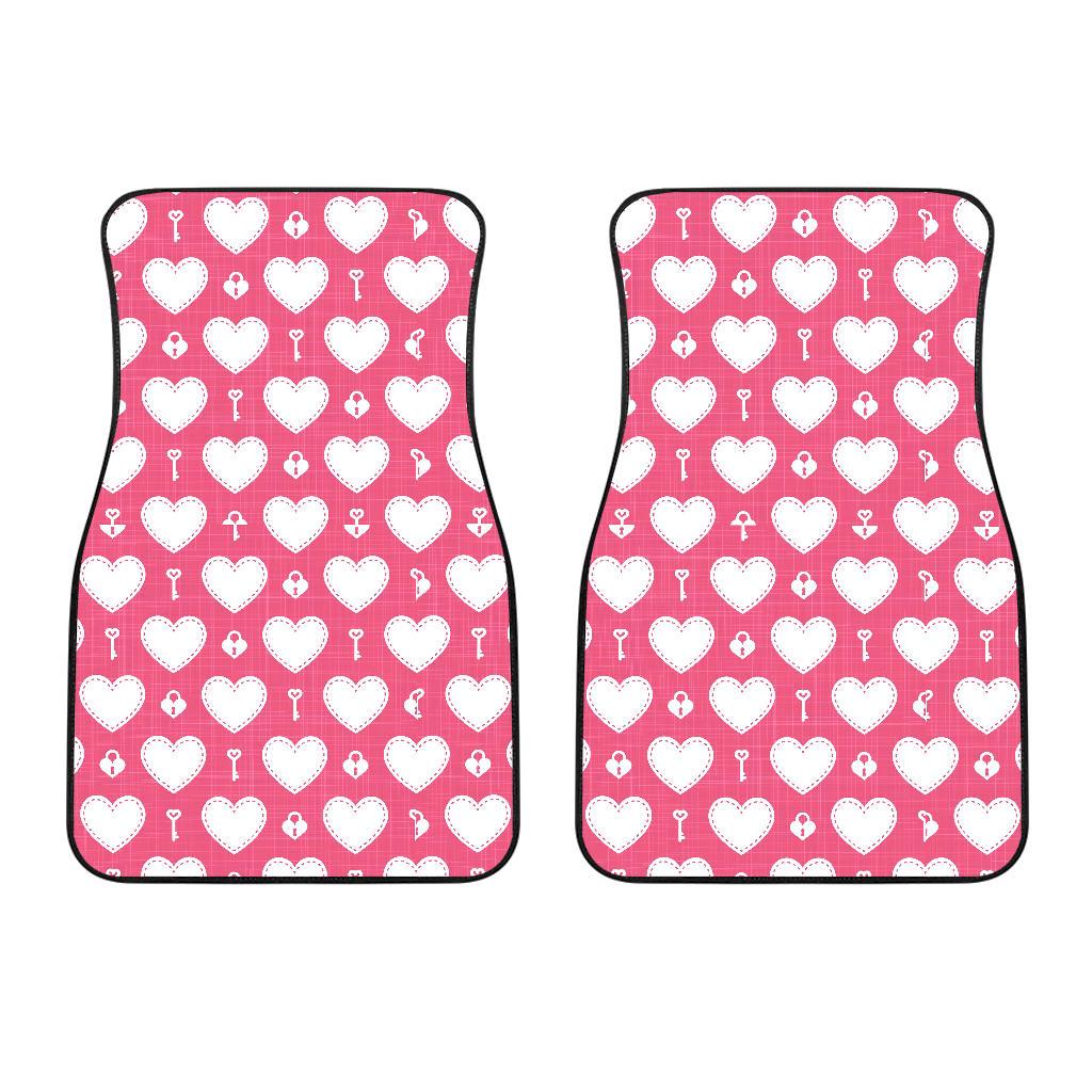 Heart Key Pattern Print Design HE09 Car Floor Mats-JorJune