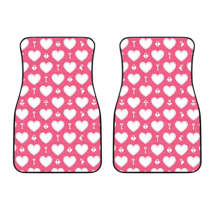 Heart Key Pattern Print Design HE09 Car Floor Mats-JorJune