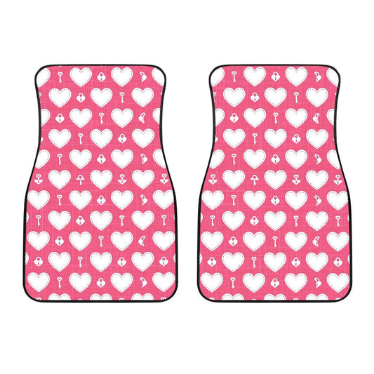 Heart Key Pattern Print Design HE09 Car Floor Mats-JorJune