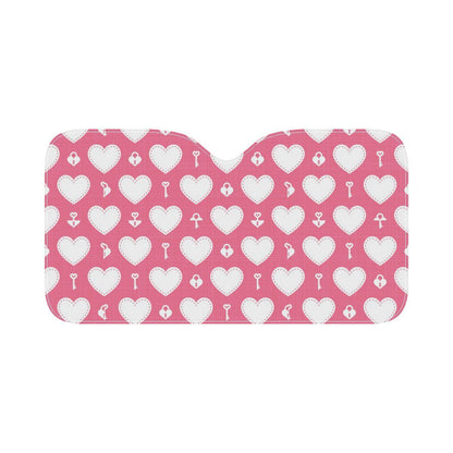 Heart Key Pattern Print Design HE09 Car Sun Shade-JorJune