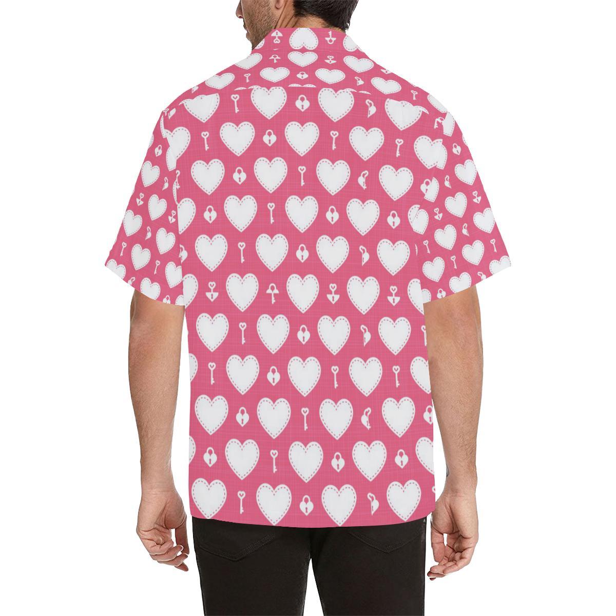 Heart Key Pattern Print Design HE09 Men Hawaiian Shirt-JorJune