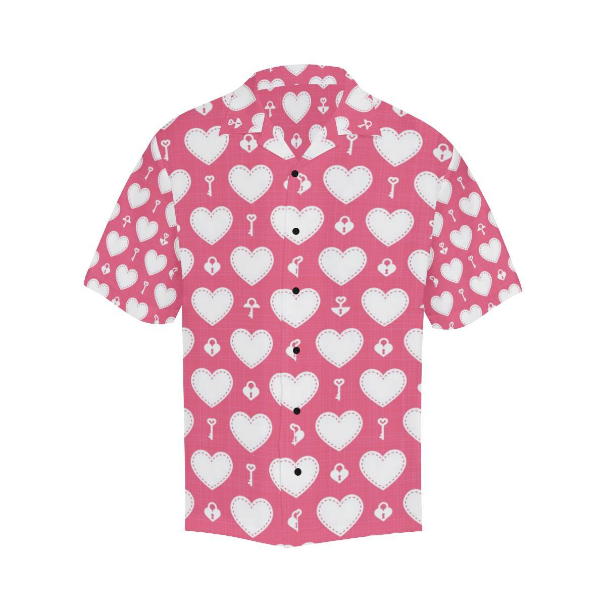 Heart Key Pattern Print Design HE09 Men Hawaiian Shirt-JorJune