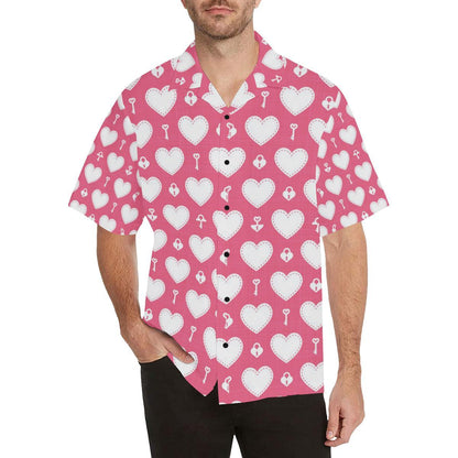 Heart Key Pattern Print Design HE09 Men Hawaiian Shirt-JorJune