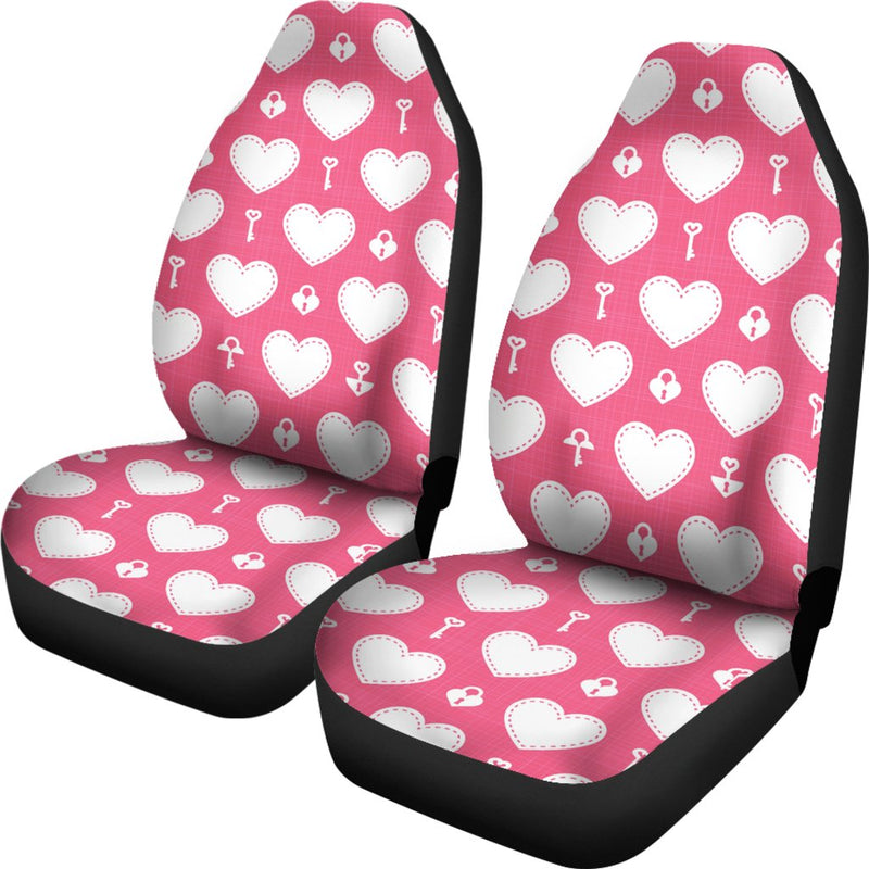 Heart Key Pattern Print Design HE09 Universal Fit Car Seat Covers-JorJune