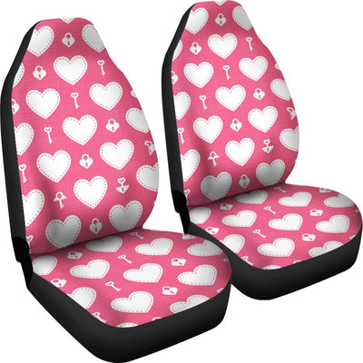 Heart Key Pattern Print Design HE09 Universal Fit Car Seat Covers-JorJune