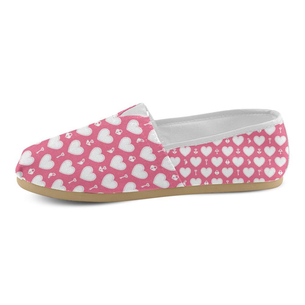 Heart Key Pattern Print Design HE09 Women Casual Shoes-JorJune.com