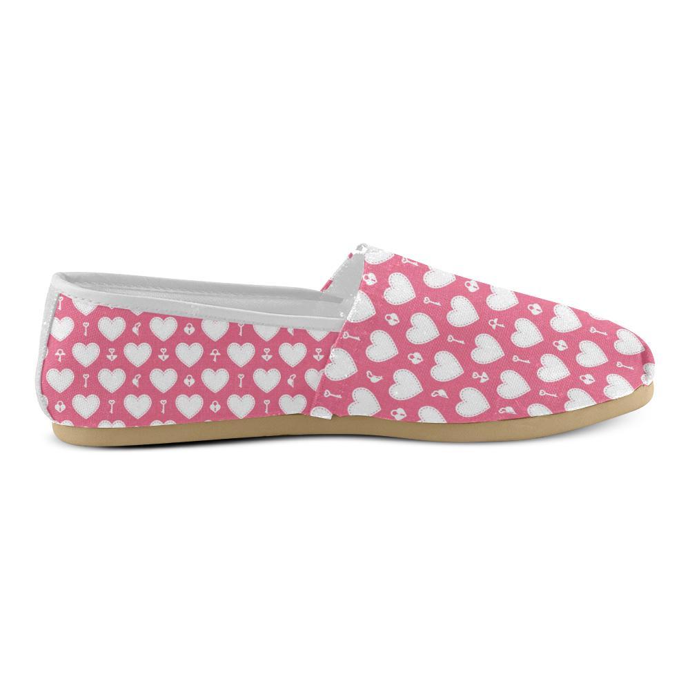 Heart Key Pattern Print Design HE09 Women Casual Shoes-JorJune.com