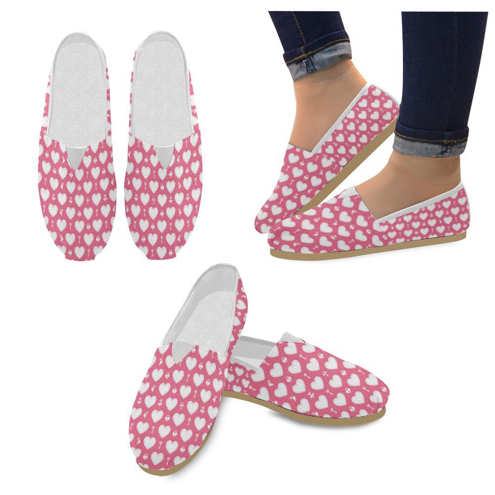Heart Key Pattern Print Design HE09 Women Casual Shoes-JorJune.com