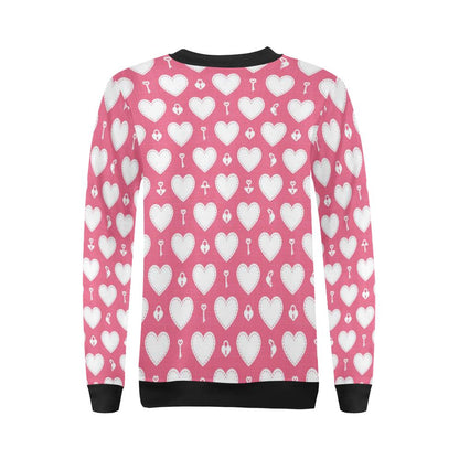 Heart Key Pattern Print Design HE09 Women Long Sleeve Sweatshirt-JorJune