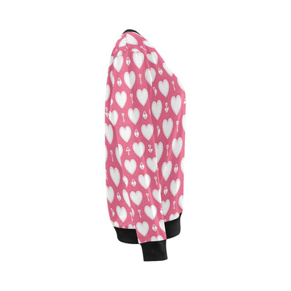 Heart Key Pattern Print Design HE09 Women Long Sleeve Sweatshirt-JorJune