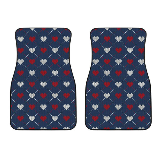 Heart Knit Pattern Print Design HE05 Car Floor Mats-JorJune