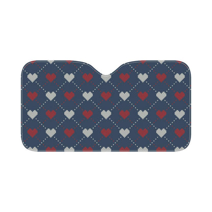 Heart Knit Pattern Print Design HE05 Car Sun Shade-JorJune