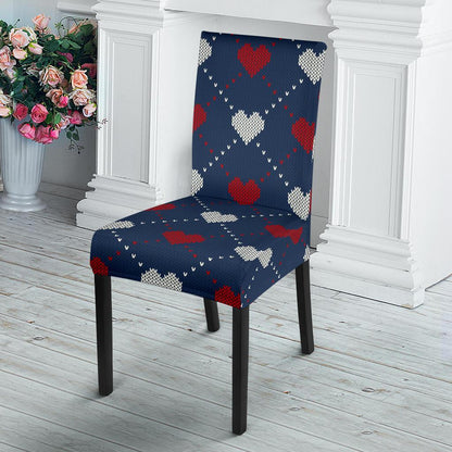 Heart Knit Pattern Print Design HE05 Dining Chair Slipcover-JORJUNE.COM