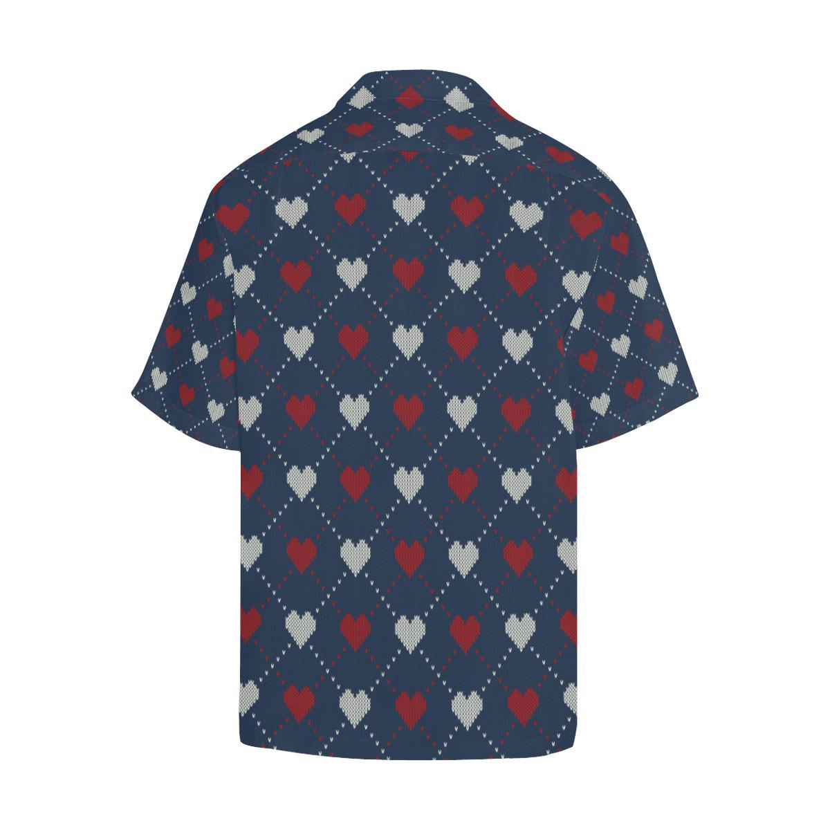 Heart Knit Pattern Print Design HE05 Men Hawaiian Shirt-JorJune